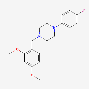 molecular formula C19H23FN2O2 B5652941 1-[(2,4-dimethoxyphenyl)methyl]-4-(4-fluorophenyl)piperazine 