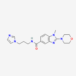 molecular formula C19H24N6O2 B5653037 N-[3-(1H-imidazol-1-yl)propyl]-1-methyl-2-(4-morpholinyl)-1H-benzimidazole-5-carboxamide 
