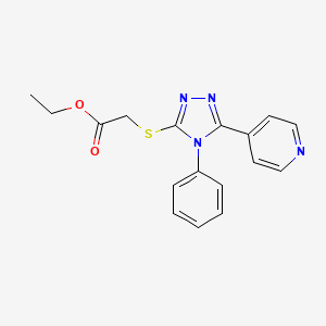 molecular formula C17H16N4O2S B5653062 ethyl 2-{[4-phenyl-5-(4-pyridinyl)-4H-1,2,4-triazol-3-yl]sulfanyl}acetate 