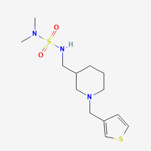 molecular formula C13H23N3O2S2 B5653073 N,N-dimethyl-N'-{[1-(3-thienylmethyl)piperidin-3-yl]methyl}sulfamide 
