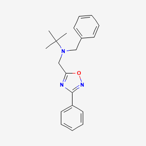 molecular formula C20H23N3O B5653093 N-benzyl-2-methyl-N-[(3-phenyl-1,2,4-oxadiazol-5-yl)methyl]propan-2-amine 