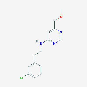 molecular formula C14H16ClN3O B5653229 N-[2-(3-chlorophenyl)ethyl]-6-(methoxymethyl)pyrimidin-4-amine 