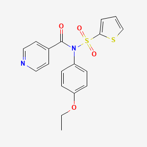 molecular formula C18H16N2O4S2 B5653431 N-(4-ethoxyphenyl)-N-thiophen-2-ylsulfonylpyridine-4-carboxamide 