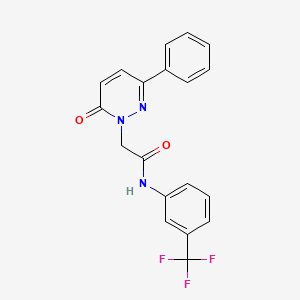 molecular formula C19H14F3N3O2 B5653608 2-(6-oxo-3-phenylpyridazin-1(6H)-yl)-N-(3-(trifluoromethyl)phenyl)acetamide 