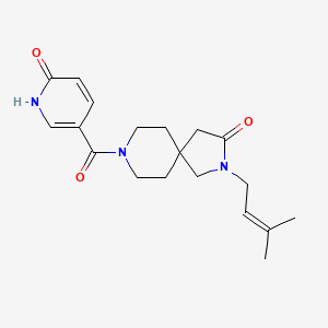 molecular formula C19H25N3O3 B5653688 2-(3-methyl-2-buten-1-yl)-8-[(6-oxo-1,6-dihydro-3-pyridinyl)carbonyl]-2,8-diazaspiro[4.5]decan-3-one 