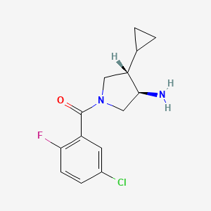 molecular formula C14H16ClFN2O B5653708 [(3R,4S)-3-amino-4-cyclopropylpyrrolidin-1-yl]-(5-chloro-2-fluorophenyl)methanone 
