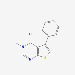 molecular formula C14H12N2OS B5653758 3,6-Dimethyl-5-phenylthieno[2,3-d]pyrimidin-4-one 