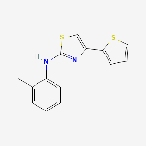 molecular formula C14H12N2S2 B5653842 N-(2-methylphenyl)-4-thiophen-2-yl-1,3-thiazol-2-amine 