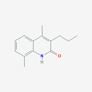 molecular formula C14H17NO B5653891 4,8-dimethyl-3-propyl-1H-quinolin-2-one 