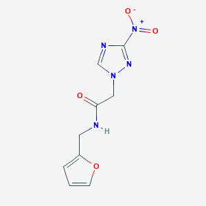 molecular formula C9H9N5O4 B5653932 N-(furan-2-ylmethyl)-2-(3-nitro-1,2,4-triazol-1-yl)acetamide CAS No. 313387-25-6