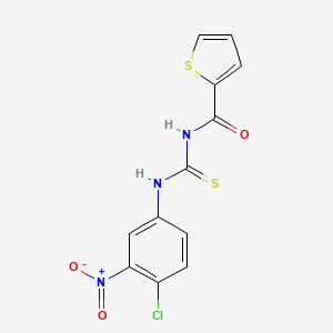 molecular formula C12H8ClN3O3S2 B5653963 N-[(4-chloro-3-nitrophenyl)carbamothioyl]thiophene-2-carboxamide 