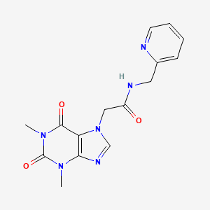 molecular formula C15H16N6O3 B5654000 2-(1,3-dimethyl-2,6-dioxo-1,2,3,6-tetrahydro-7H-purin-7-yl)-N-(pyridin-2-ylmethyl)acetamide 