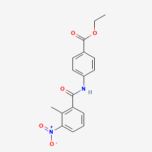 molecular formula C17H16N2O5 B5654092 Ethyl 4-(2-methyl-3-nitrobenzamido)benzoate 