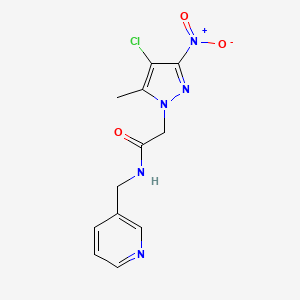 molecular formula C12H12ClN5O3 B5654166 2-(4-CHLORO-5-METHYL-3-NITRO-1H-PYRAZOL-1-YL)-N-[(PYRIDIN-3-YL)METHYL]ACETAMIDE 