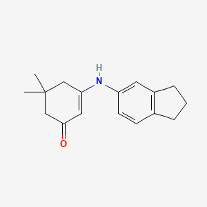 molecular formula C17H21NO B5654207 3-(2,3-dihydro-1H-inden-5-ylamino)-5,5-dimethylcyclohex-2-en-1-one 