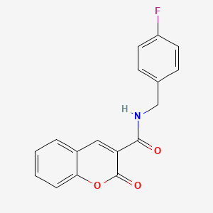 molecular formula C17H12FNO3 B5654375 N-[(4-FLUOROPHENYL)METHYL]-2-OXO-2H-CHROMENE-3-CARBOXAMIDE 