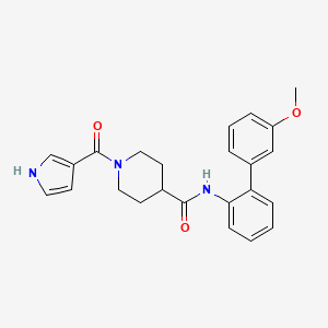 molecular formula C24H25N3O3 B5654376 N-(3'-methoxybiphenyl-2-yl)-1-(1H-pyrrol-3-ylcarbonyl)piperidine-4-carboxamide 