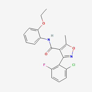 molecular formula C19H16ClFN2O3 B5654429 3-(2-chloro-6-fluorophenyl)-N-(2-ethoxyphenyl)-5-methyl-1,2-oxazole-4-carboxamide 