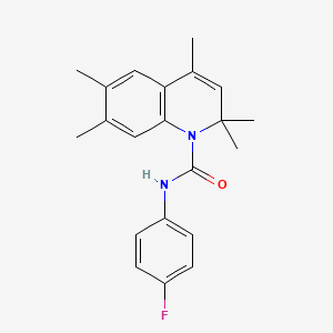 molecular formula C21H23FN2O B5654503 N-(4-fluorophenyl)-2,2,4,6,7-pentamethylquinoline-1(2H)-carboxamide 
