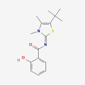 molecular formula C16H20N2O2S B5654604 N-[(2E)-5-tert-butyl-3,4-dimethyl-1,3-thiazol-2(3H)-ylidene]-2-hydroxybenzamide 