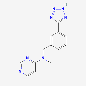 molecular formula C13H13N7 B5654653 N-methyl-N-[[3-(2H-tetrazol-5-yl)phenyl]methyl]pyrimidin-4-amine 