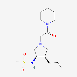 molecular formula C15H29N3O3S B5654782 N-[(3R,4S)-1-(2-oxo-2-piperidin-1-ylethyl)-4-propylpyrrolidin-3-yl]methanesulfonamide 