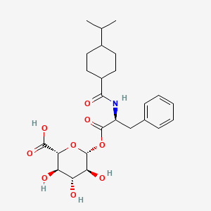 molecular formula C25H35NO9 B565496 ent-Nateglinide Acyl-|A-D-glucuronide CAS No. 1357003-01-0