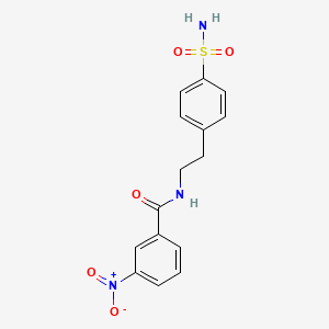 molecular formula C15H15N3O5S B5654963 3-nitro-N-[2-(4-sulfamoylphenyl)ethyl]benzamide 