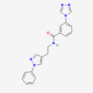 molecular formula C20H18N6O B5655041 N-[2-(1-phenyl-1H-pyrazol-4-yl)ethyl]-3-(4H-1,2,4-triazol-4-yl)benzamide 