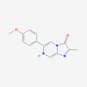 molecular formula C14H13N3O2 B056555 6-(4-methoxyphenyl)-2-methyl-7H-imidazo[1,2-a]pyrazin-3-one CAS No. 118877-07-9