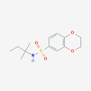 molecular formula C13H19NO4S B5655532 N-(2-methylbutan-2-yl)-2,3-dihydro-1,4-benzodioxine-6-sulfonamide 