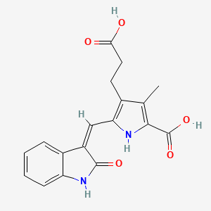 molecular formula C18H16N2O5 B565583 4-(2-carboxyethyl)-3-methyl-5-[(Z)-(2-oxo-1H-indol-3-ylidene)methyl]-1H-pyrrole-2-carboxylic acid CAS No. 258831-77-5