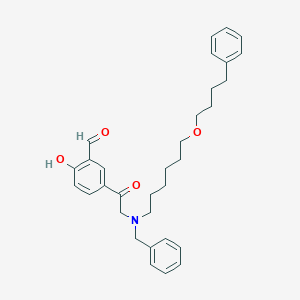 molecular formula C32H39NO4 B056559 5-(2-(Benzyl(6-(4-phenylbutoxy)hexyl)amino)acetyl)-2-hydroxybenzaldehyde CAS No. 163923-19-1