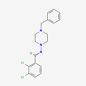 molecular formula C18H19Cl2N3 B5655915 N-(4-benzylpiperazin-1-yl)-1-(2,3-dichlorophenyl)methanimine 