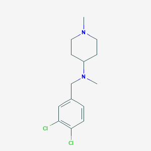 molecular formula C14H20Cl2N2 B5655994 N-[(3,4-dichlorophenyl)methyl]-N,1-dimethylpiperidin-4-amine 