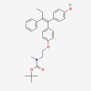 molecular formula C30H35NO4 B565606 tert-butyl N-[2-[4-[(Z)-1-(4-hydroxyphenyl)-2-phenylbut-1-enyl]phenoxy]ethyl]-N-methylcarbamate CAS No. 1189368-74-8