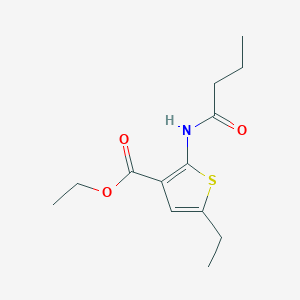 molecular formula C13H19NO3S B5656096 Ethyl 2-(butanoylamino)-5-ethylthiophene-3-carboxylate 