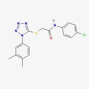 molecular formula C17H16ClN5OS B5656103 N-(4-chlorophenyl)-2-{[1-(3,4-dimethylphenyl)-1H-tetrazol-5-yl]sulfanyl}acetamide 