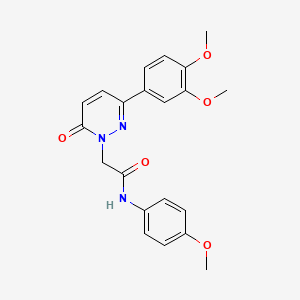 molecular formula C21H21N3O5 B5656267 2-(3-(3,4-dimethoxyphenyl)-6-oxopyridazin-1(6H)-yl)-N-(4-methoxyphenyl)acetamide 