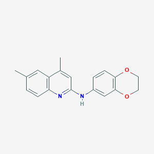 molecular formula C19H18N2O2 B5656273 N-(2,3-dihydro-1,4-benzodioxin-6-yl)-4,6-dimethylquinolin-2-amine 