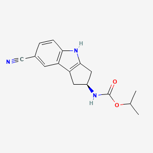 molecular formula C16H17N3O2 B565641 (S)-(7-Cyano-1,2,3,4-tetrahydrocyclopenta[b]indol-2-yl)carbamic Acid Isopropyl Ester CAS No. 1029691-23-3