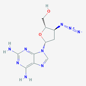 molecular formula C10H13N9O2 B056565 3'-Azido-2,6-diaminopurine-2',3'-dideoxyriboside CAS No. 114753-52-5