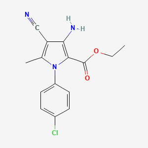 molecular formula C15H14ClN3O2 B5656643 Ethyl 3-amino-1-(4-chlorophenyl)-4-cyano-5-methylpyrrole-2-carboxylate 