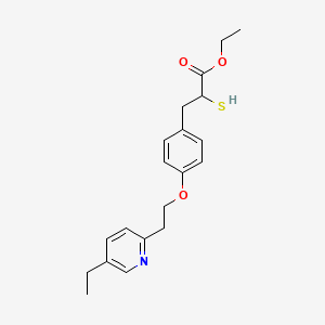 molecular formula C20H25NO3S B565667 Ethyl 3-[4-[2-(5-ethylpyridin-2-yl)ethoxy]phenyl]-2-sulfanylpropanoate CAS No. 1246816-33-0