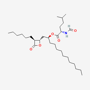 molecular formula C30H55NO5 B565703 [(2S)-1-[(2S,3S)-3-Hexyl-4-oxooxetan-2-yl]tridecan-2-yl] (2S)-2-formamido-5-methylhexanoate CAS No. 1356847-30-7