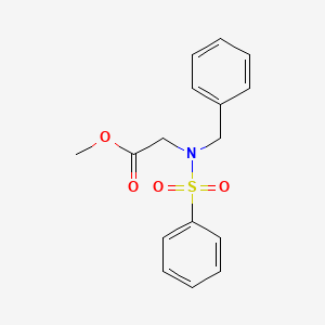 molecular formula C16H17NO4S B5657298 Methyl 2-[benzenesulfonyl(benzyl)amino]acetate 