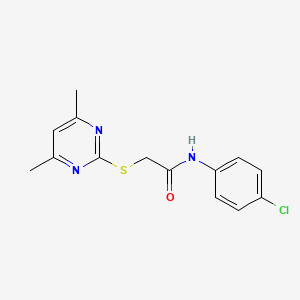 molecular formula C14H14ClN3OS B5657303 N-(4-chlorophenyl)-2-[(4,6-dimethylpyrimidin-2-yl)sulfanyl]acetamide CAS No. 5914-80-7