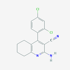 molecular formula C16H13Cl2N3 B5657330 2-Amino-4-(2,4-dichlorophenyl)-5,6,7,8-tetrahydroquinoline-3-carbonitrile 