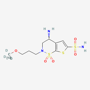 molecular formula C10H17N3O5S3 B565742 N-Desethyl Brinzolamide-13C,d3 CAS No. 1246816-82-9