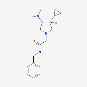 molecular formula C18H27N3O B5657651 N-benzyl-2-[(3S,4R)-3-cyclopropyl-4-(dimethylamino)pyrrolidin-1-yl]acetamide 
